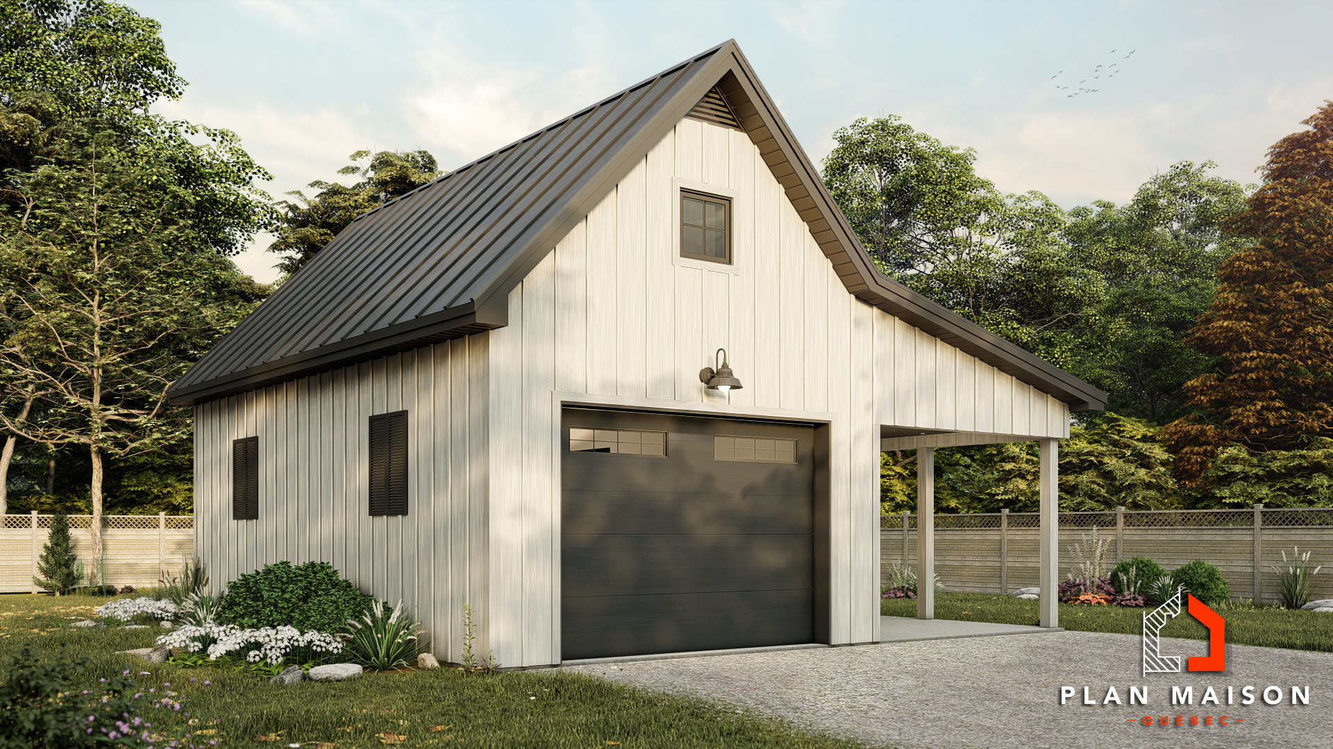 Garage plus carport | Plan Maison Québec